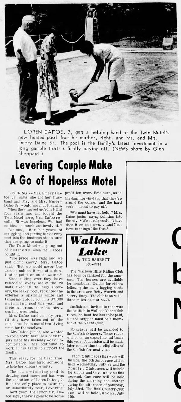 Twin Motel - 1966 Article From Petoskey (newer photo)